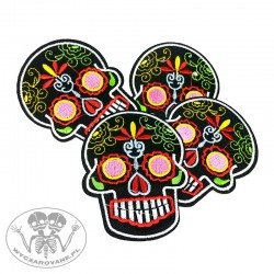 Naszywka Sugar Skull Czaszka Mexican Patch Komiks Naprasowanka Rock Punk 90